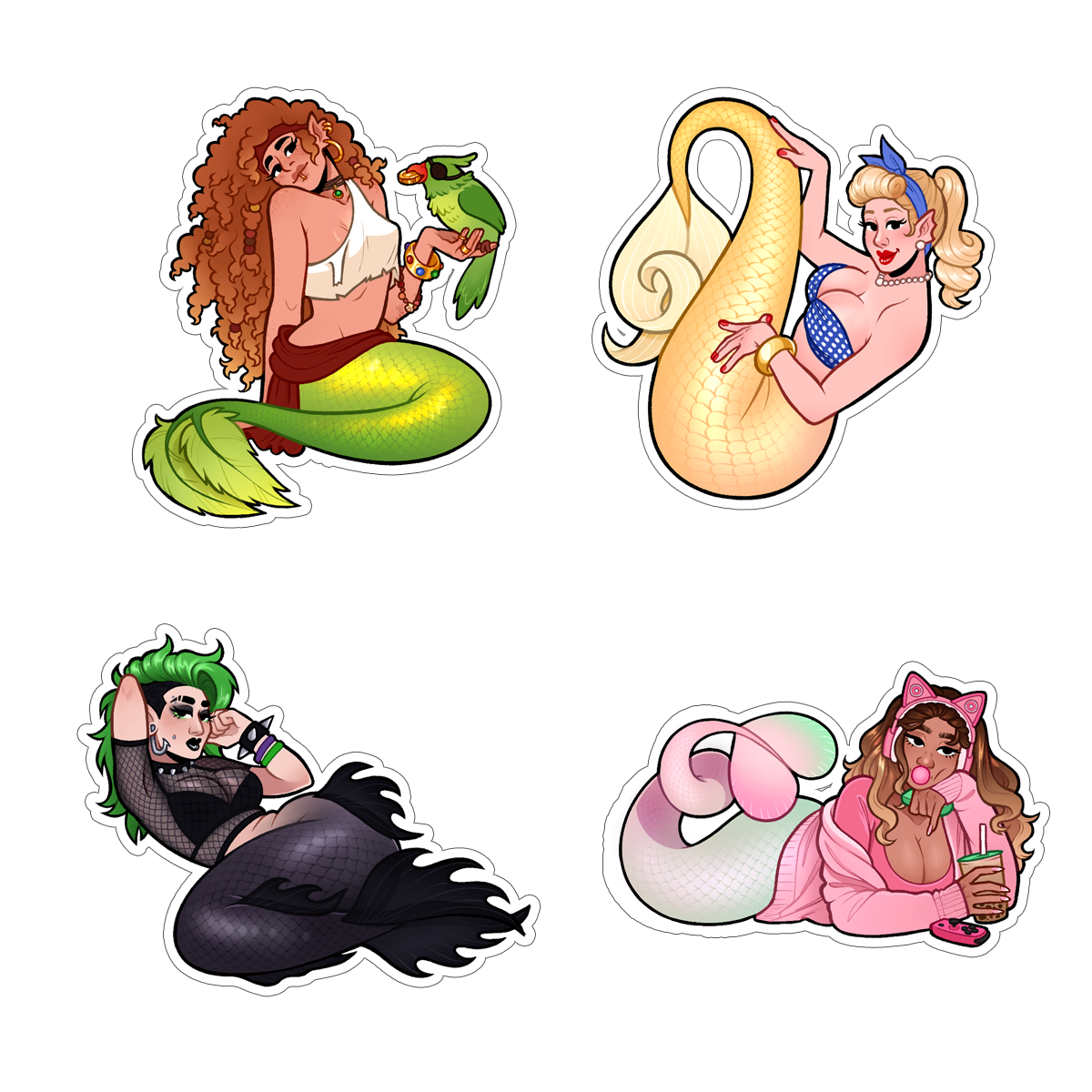 🐝 Pinup Mermaid Stickers
