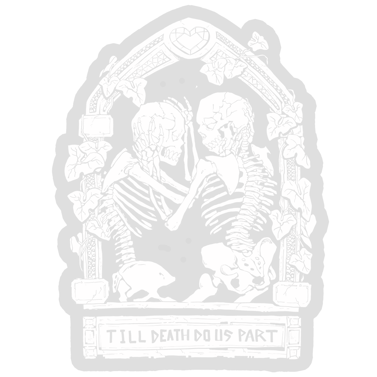 Death Do Us Part Clear Sticker