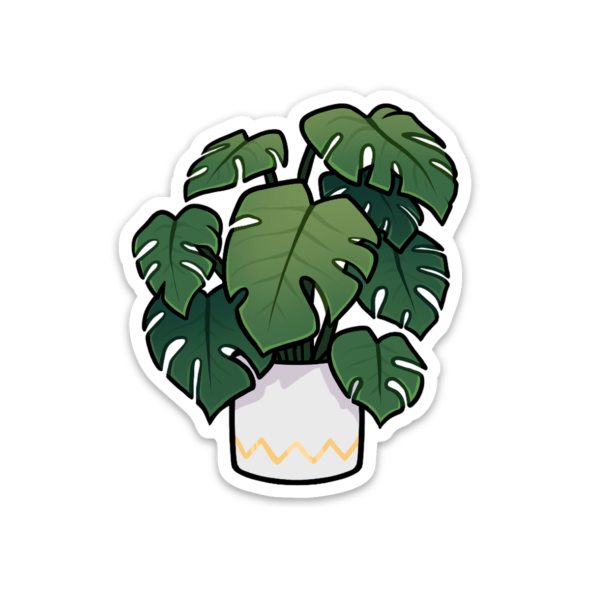 Potted Monstera Plant Sticker