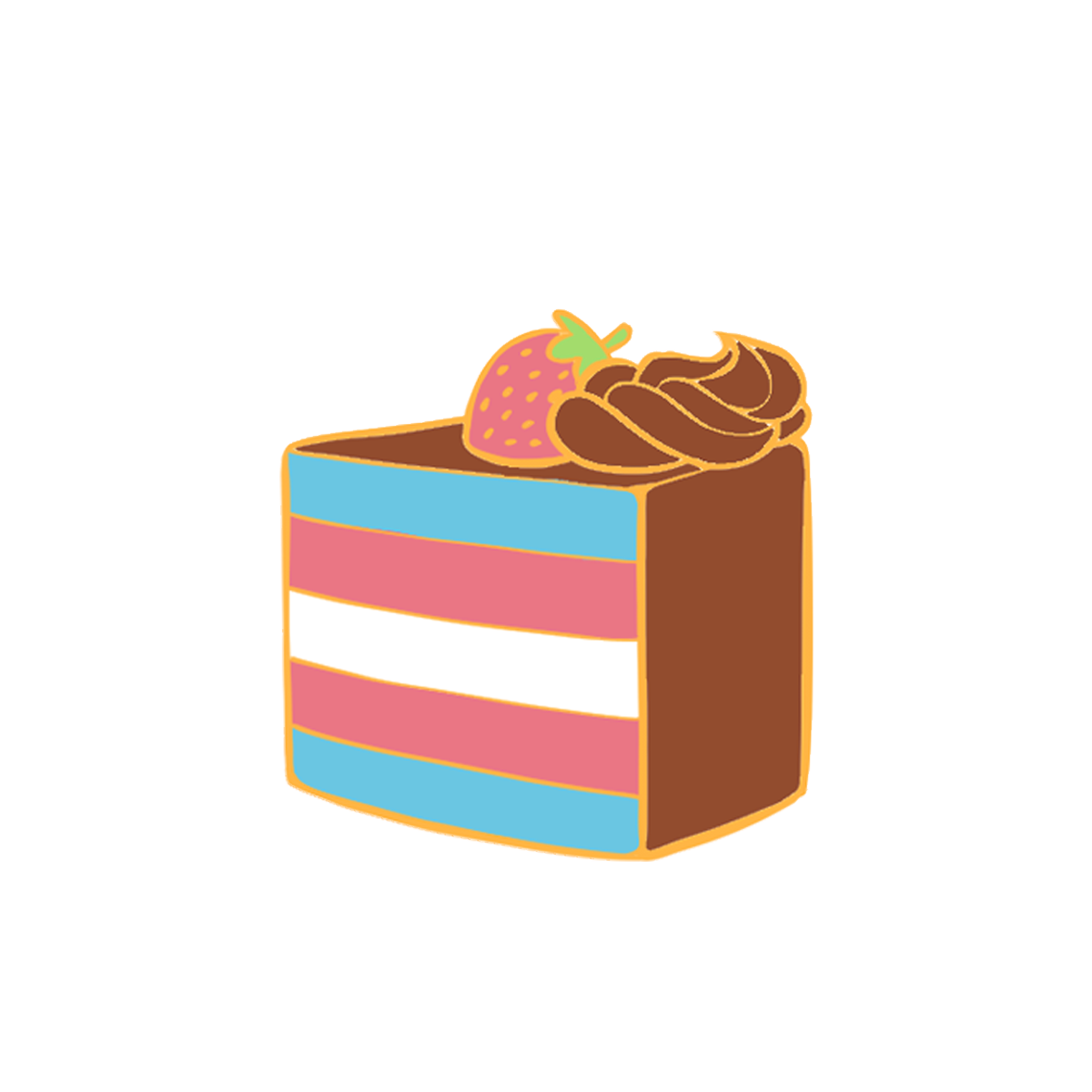 🐝 Chocolate Pride Cake Slice Enamel  Pin