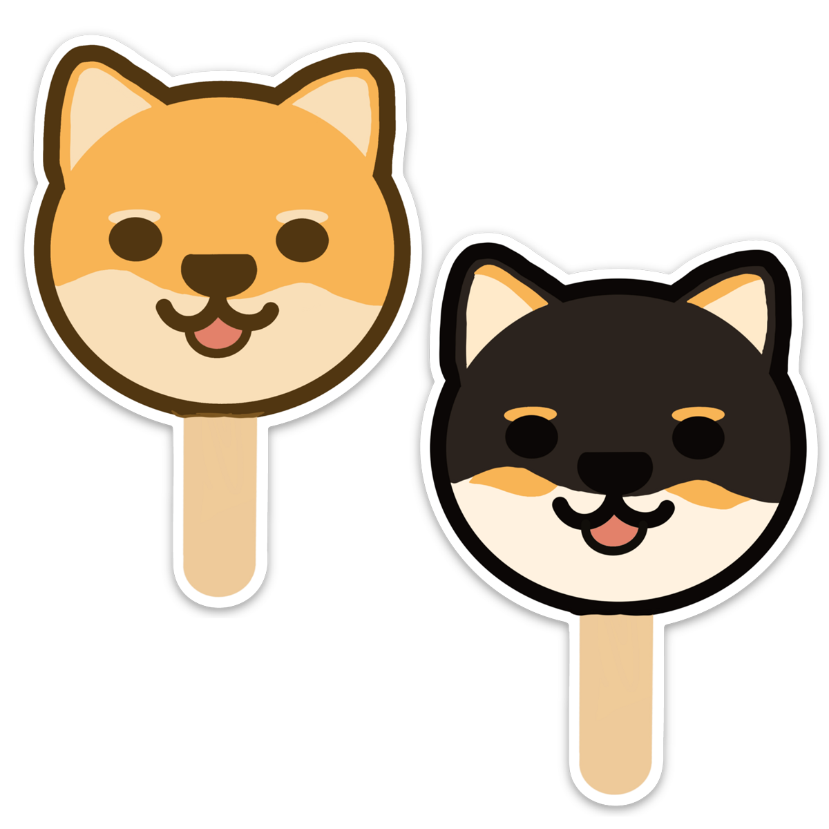 Shiba Inu Ice Cream Pop Stickers