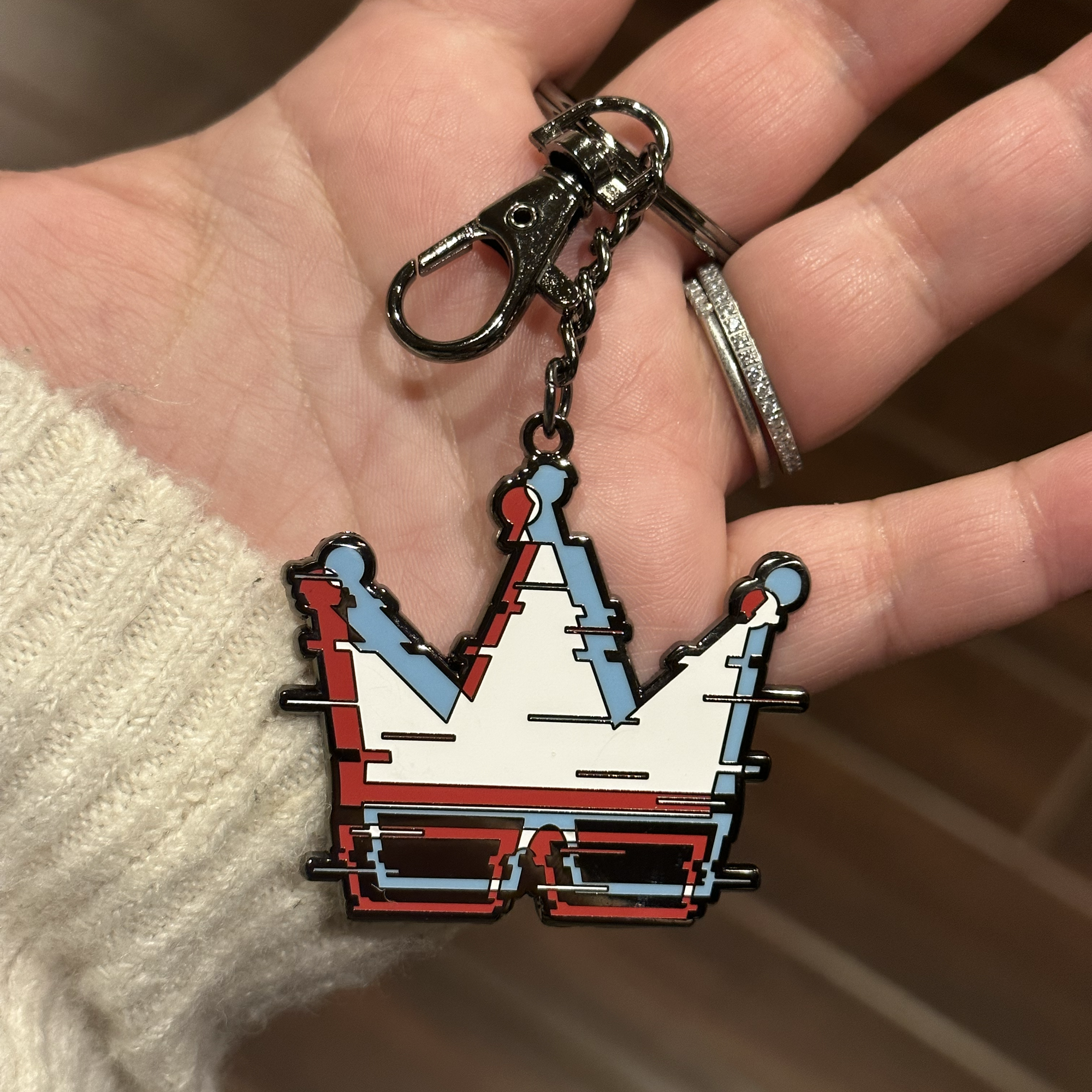 Glitch Crown Enamel Keychain