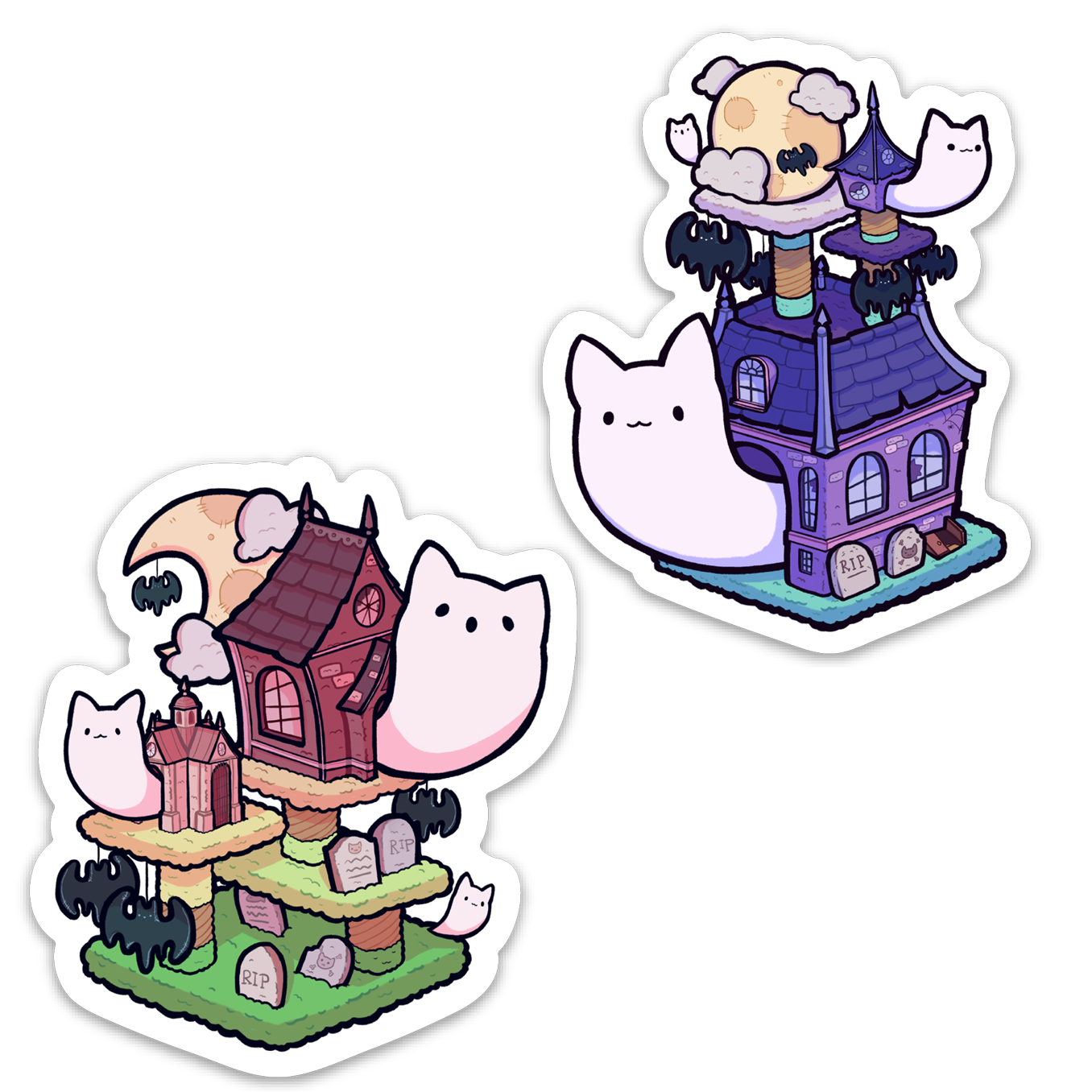 Haunted Cat Tree Sticker