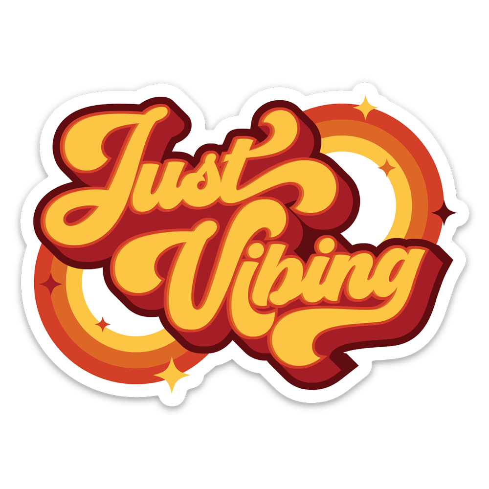 Just Vibing Retro Sticker