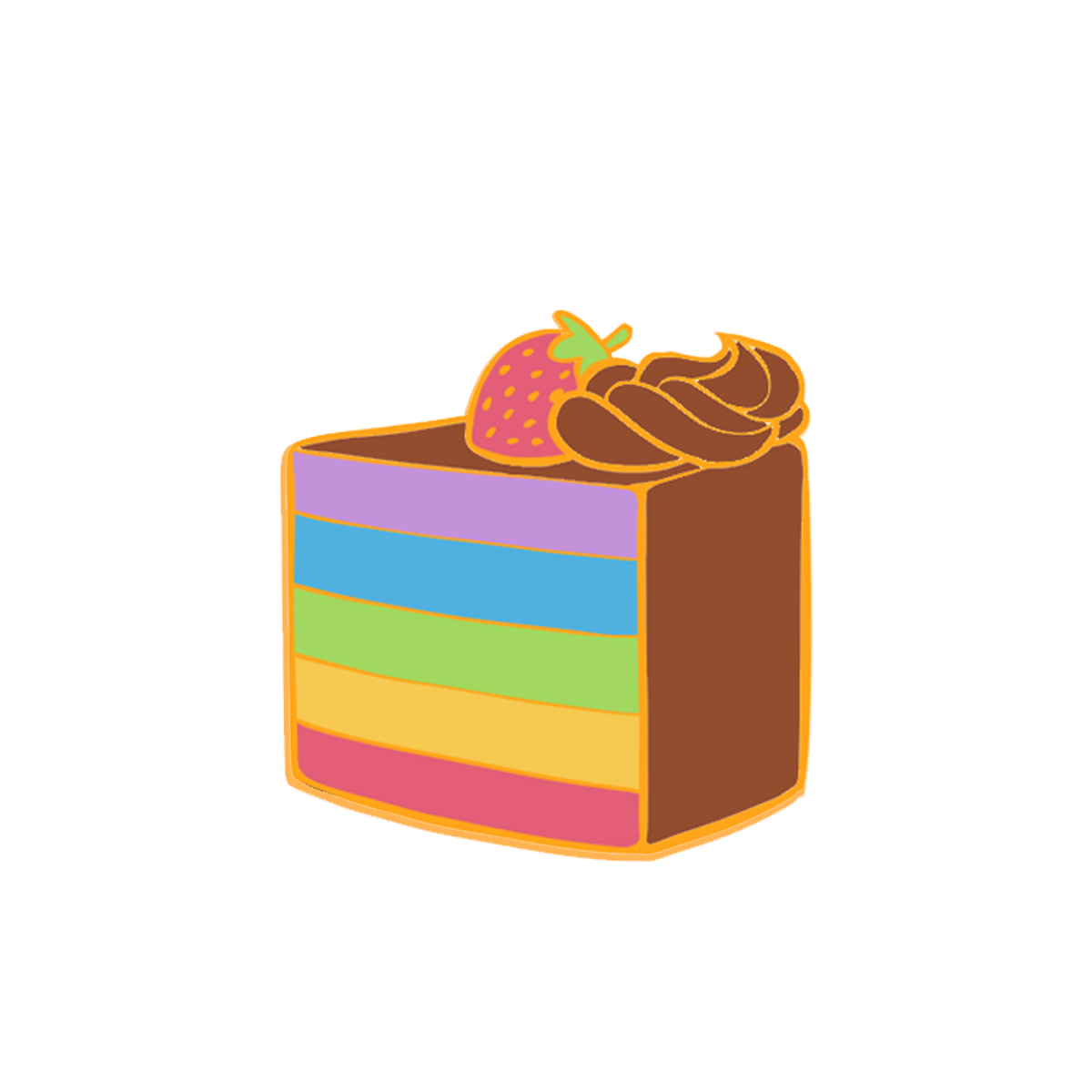 🐝 Chocolate Pride Cake Slice Enamel  Pin