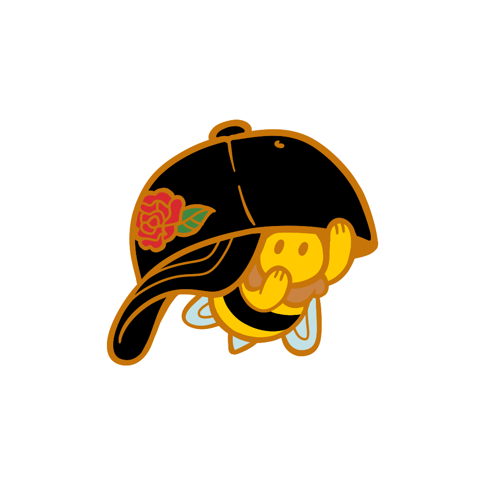 🐝 Bee in a Rose Hat Enamel Pin