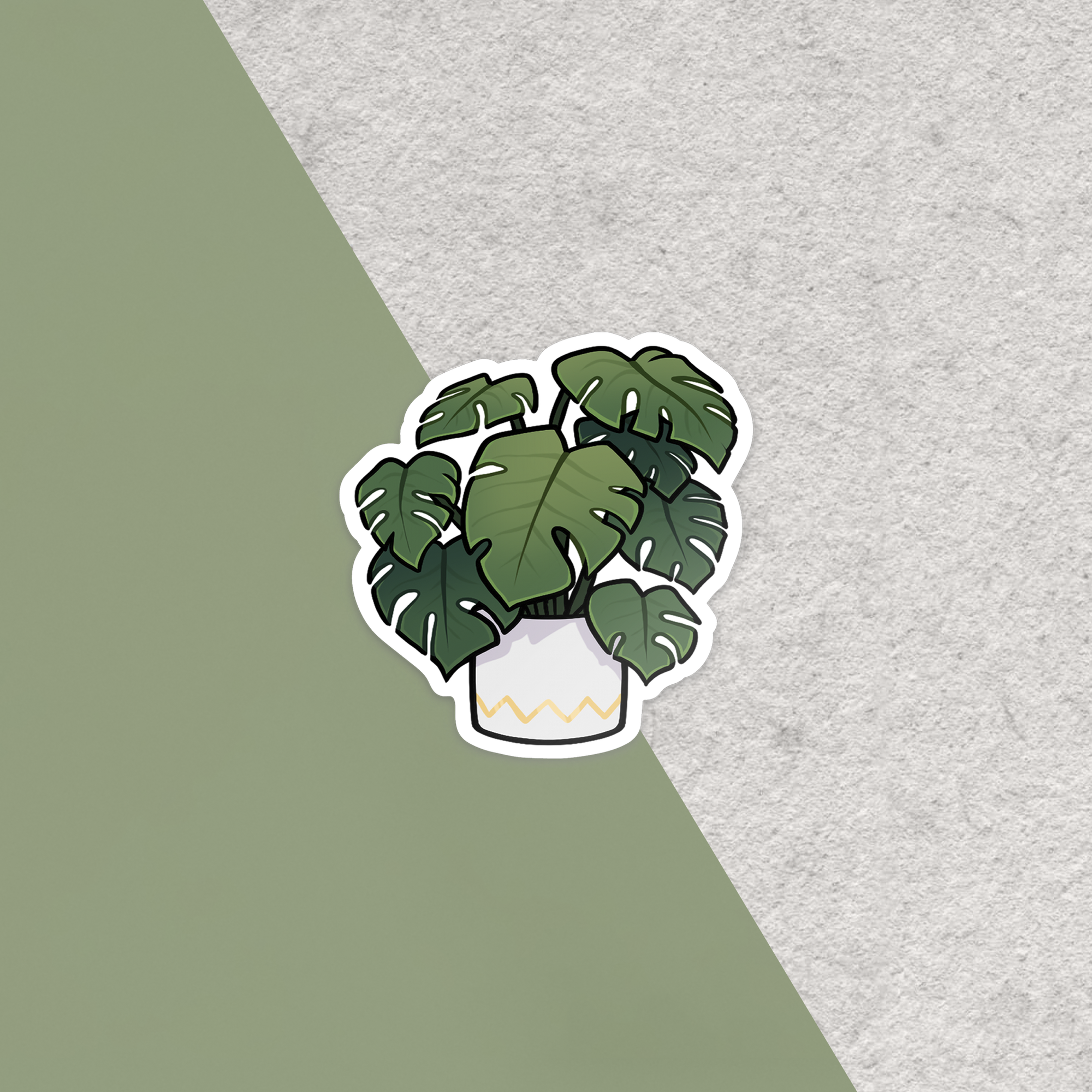 Potted Monstera Plant Sticker
