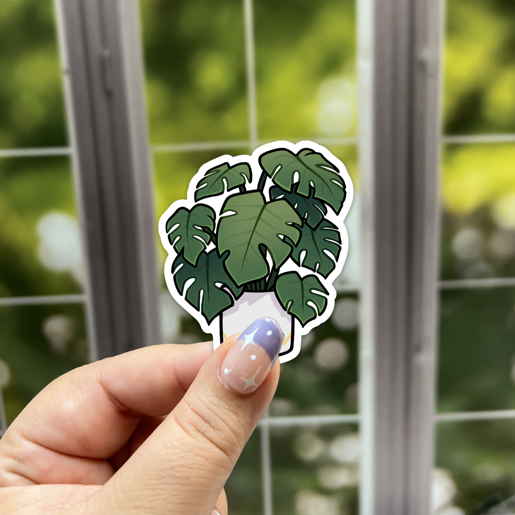 Potted Monstera Plant Sticker