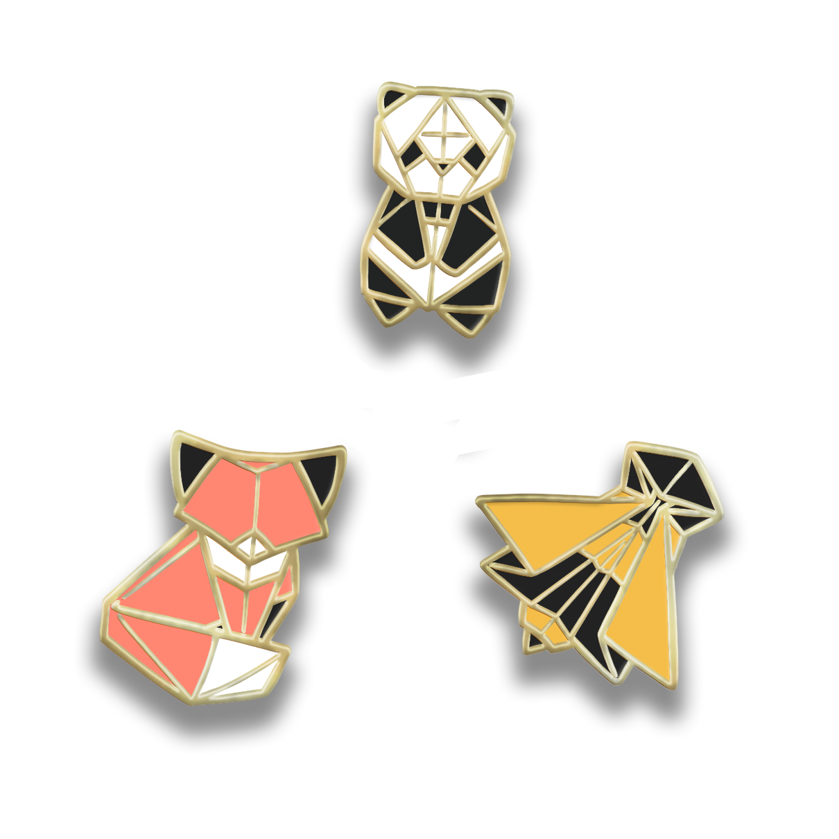 🐝 Origami Animal Enamel Pins