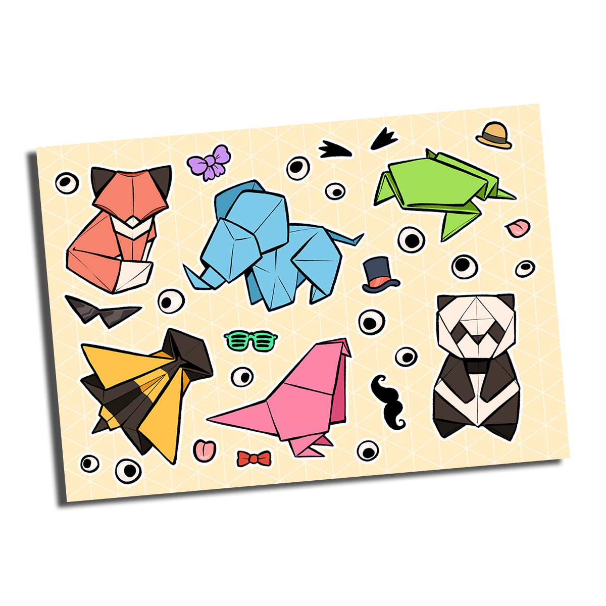 🐝 Origami Animals Sticker Sheet