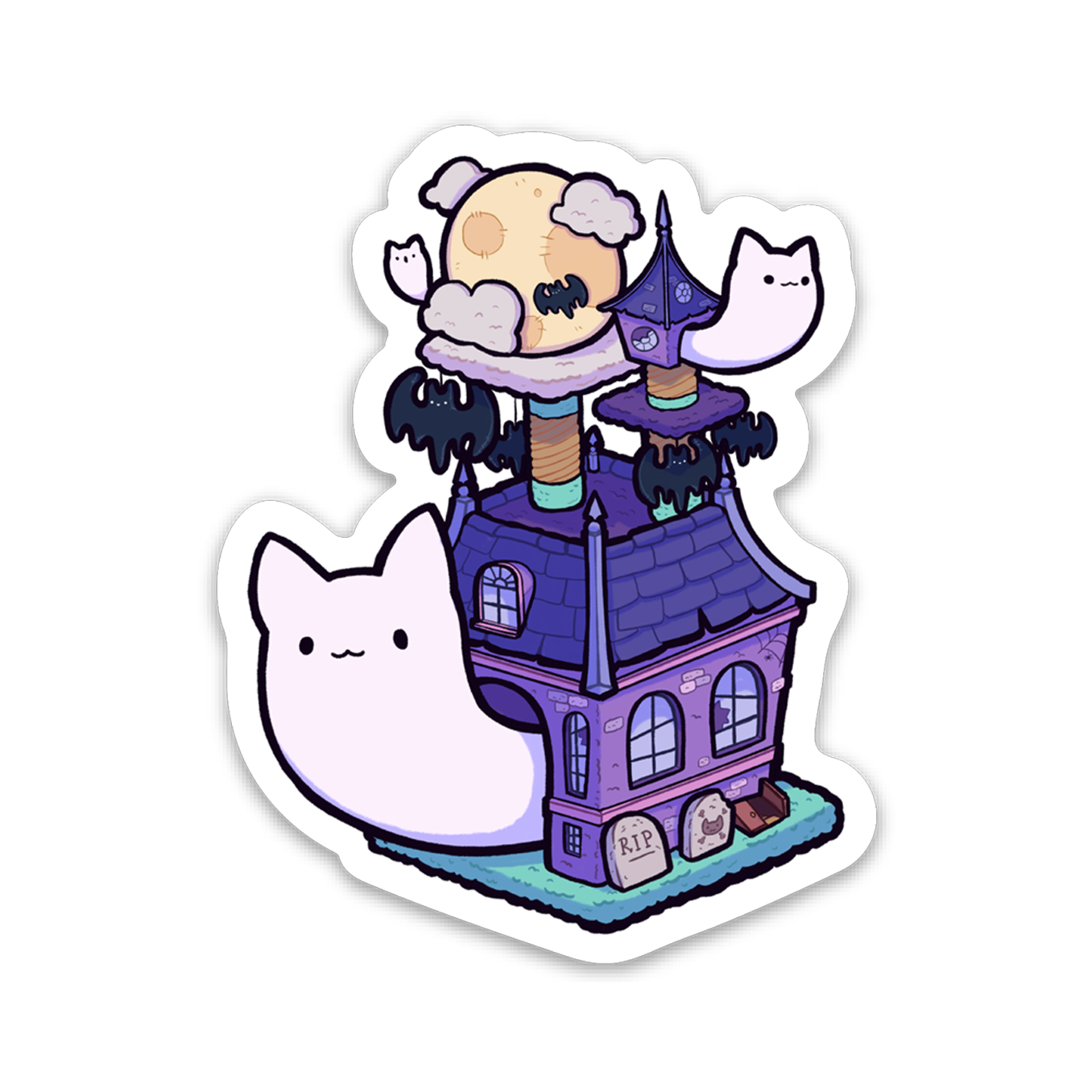 Haunted Cat Tree Sticker